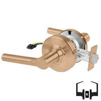Schlage ND10S-BRW-RX Cylindrical Passage Set, Broadway Lever, Non-Keyed, Request To Exit Switch, US10-612 Satin Bronze