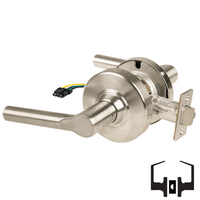 Schlage ND10S-BRW-RX Cylindrical Passage Set, Broadway Lever, Non-Keyed, Request To Exit Switch, US15-619 Satin Nickel