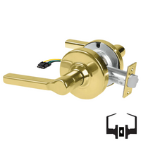 Schlage ND10S-LAT-RX Cylindrical Passage Set, Latitude Lever, Non-Keyed, Request To Exit Switch, US3-605 Bright Brass