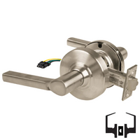 Schlage ND10S-LAT-RX Cylindrical Passage Set, Latitude Lever, Non-Keyed, Request To Exit Switch, US15-619 Satin Nickel