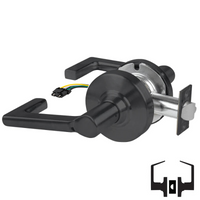 Schlage ND10S-LON-RX Cylindrical Passage Set, Longitude Lever, Non-Keyed, Request To Exit Switch, US19-622 Matte Black