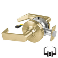 Schlage ND10S-RHO-RX Cylindrical Passage Set, Rhodes Lever, Non-Keyed, Request To Exit Switch, US4-606 Satin Brass