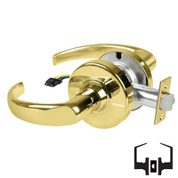 Schlage ND10S-SPA-RX Cylindrical Passage Set, Sparta Lever, Non-Keyed, Request To Exit Switch, US3-605 Bright Brass