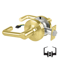 Schlage ND10S-TLR-RX Cylindrical Passage Set, Tubular Lever, Non-Keyed, Request To Exit Switch, US4-606 Satin Brass