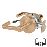Schlage ND10S-TLR-RX Cylindrical Passage Set, Tubular Lever, Non-Keyed, Request To Exit Switch, US10-612 Satin Bronze