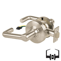 Schlage ND10S-TLR-RX Cylindrical Passage Set, Tubular Lever, Non-Keyed, Request To Exit Switch, US15-619 Satin Nickel