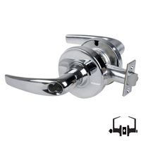 Schlage ND50-BD-ATH 625 cylindrical entrance lock, satin chrome Athens lever, SFIC prep less core