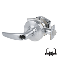Schlage ND50-BD-ATH 626 cylindrical entrance lock, satin chrome Athens lever with rose and latch