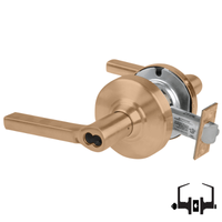 Schlage ND50-BD-LAT cylindrical entrance lock, Latitude lever, 612 satin bronze, SFIC prep less core