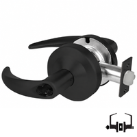 Schlage ND50-BD-OME 622 entrance/office cylindrical lock, matte black Omega lever with round rose
