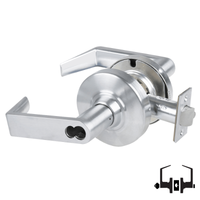Schlage ND50-BD-RHO 626 entrance lock, satin chrome Rhodes lever cylindrical lockset with latch