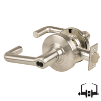 Schlage ND50-BD-TLR 619 cylindrical entrance lock, satin nickel tubular lever with latch and rose