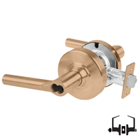 Schlage ND50-JD-BRW entrance lockset, Broadway lever, satin bronze 612 finish, FSIC less core