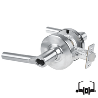 Schlage ND50-JD-BRW 626 entrance/office cylindrical lock, satin chrome Broadway lever, FSIC less core