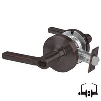 Schlage ND50-JD-LAT 643E entrance lock, dark bronze cylindrical lockset with Latitude lever and latch