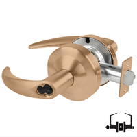 Schlage ND50JD OME 612 cylindrical entrance lock, satin bronze Omega lever with FSIC prep, less core