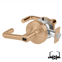Schlage ND50-JD-TLR 612 cylindrical entrance lock with tubular lever, satin bronze finish, less core