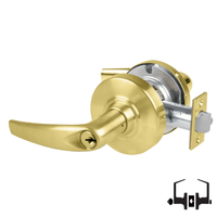 Schlage ND50PD ATH entrance/office lockset, Athens lever, satin brass 606 finish with keyed cylinder