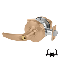 Schlage ND50PD ATH 612 entrance lock with Athens lever, satin bronze finish, keyed cylinder and latch