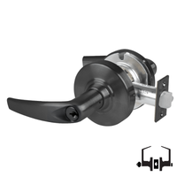 Schlage ND50PD Athens lever entrance lock, 622 matte black, keyed cylinder with latch and round rose