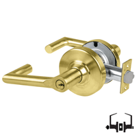 Schlage ND50PD BRK 606 entrance office lock, satin brass Boardwalk lever cylindrical lockset with key cylinder