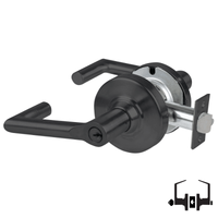 Schlage ND50-PD-BRK 622 entrance lock, black Boardwalk lever with keyed cylinder and latch