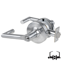 Schlage ND50PD-BRK 626 entrance office lock, satin chrome cylindrical lockset with Boardwalk lever