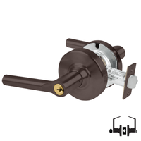 Schlage ND50PD BRW entrance lock, Broadway lever, oil-rubbed bronze 613 finish with keyed cylinder and latch