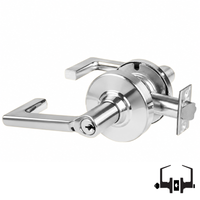 Schlage ND50PD LON 625 entrance/office cylindrical lock, satin chrome, Longitude lever with keyed cylinder
