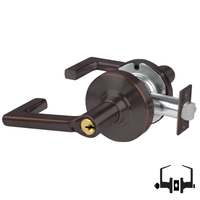 Schlage ND50PD LON 643E cylindrical entrance lock, dark bronze Longitude lever with keyed cylinder