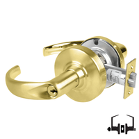 Schlage ND50PD SPA entrance/office cylindrical lock, Sparta lever, 606 satin brass keyed lever set