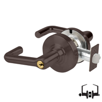 Schlage ND50PD TLR 613 entrance office cylindrical lock, dark bronze tubular lever with keyed cylinder and latch