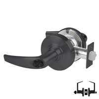 Schlage ND53-BD-ATH 622 entrance cylindrical lock with Athens lever, matte black finish, latch and rose