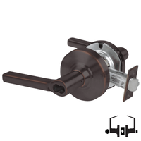 Schlage ND53-BD-LAT 643E entrance lock, dark bronze Latitude lever with SFIC prep less core