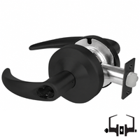 Schlage ND53-BD-OME 622 entrance cylindrical lock, matte black Omega lever with rose and latch