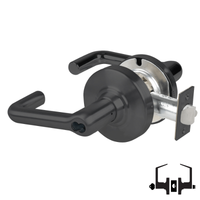 Schlage ND53-BD-TLR 622 entrance cylindrical lock, matte black tubular lever with latch and SFIC prep