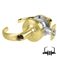 Schlage ND53-JD-SPA entrance lock, Sparta lever, satin brass 606 finish, less core cylindrical lockset