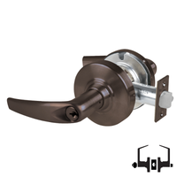 Schlage ND53-PD-ATH Athens lever entrance lock, 613 oil-rubbed bronze cylindrical lock with key cylinder