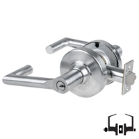 Schlage ND53-PD-BRK entrance lock with Boardwalk lever, 626 satin chrome, keyed cylinder and latch