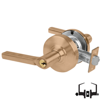 Schlage ND53-PD-LAT entrance lock, Latitude lever, satin bronze 612 finish with keyed cylinder and latch