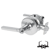 Schlage ND53-PD-LAT 625 entrance lock, bright chrome cylindrical lockset with Latitude lever and keyed cylinder