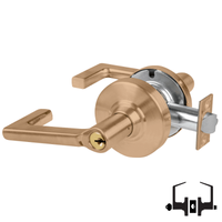Schlage ND53PD LON 612 entrance lockset, satin bronze cylindrical lock with Longitude lever and keyed cylinder