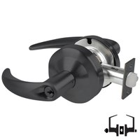 Schlage ND53PD OME 622 entrance lockset, matte black cylindrical lock with Omega lever and keyed cylinder
