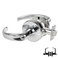 Schlage ND53-PD-SPA 625 entrance lock, bright chrome cylindrical lockset with Sparta lever and keyed cylinder