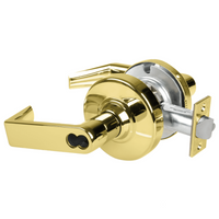 Schlage ND70JD-RHO 605 classroom cylindrical lock, bright brass Rhodes lever with latch and FSIC less core