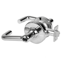 Schlage ND80BD-TLR-625 storeroom cylindrical lock with tubular lever, bright chrome finish, latch included