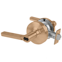 Schlage ND80JD-LAT 612 storeroom cylindrical lock with Latitude lever, satin bronze finish, less core