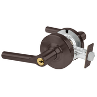 Schlage ND80PD-BRW-613 storeroom lock, dark bronze Broadway lever with keyed cylinder and latch