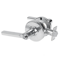 Schlage ND80PD-LAT 625 storeroom cylindrical lock with Latitude lever, bright chrome keyed cylinder