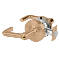 Schlage ND80PD-TLR storeroom cylindrical lock, 612 satin bronze, tubular lever with keyed cylinder